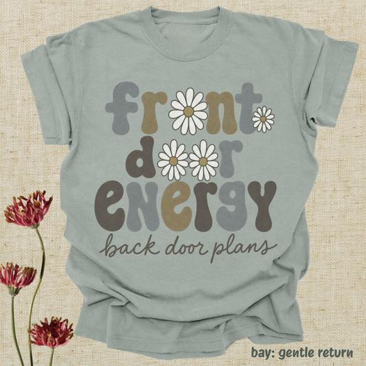 front door energy, back door plans.