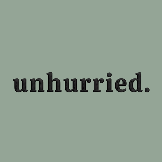 "unhurried" embroidery artwork, Soft Rebellion