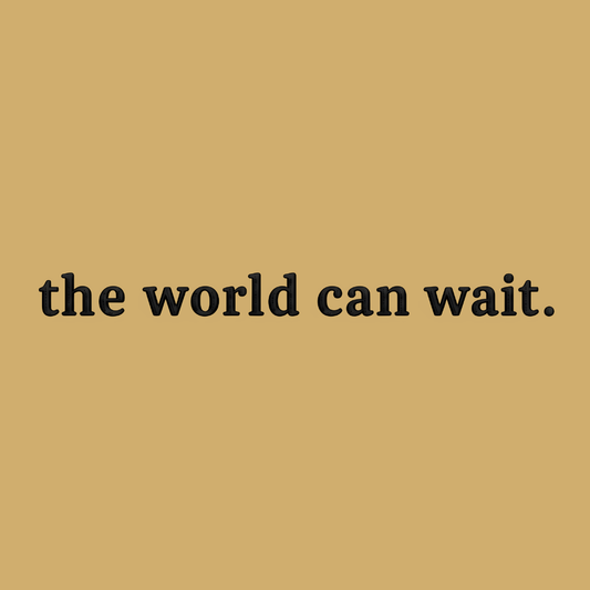 "the world can wait" embroidery artwork, Soft Rebellion