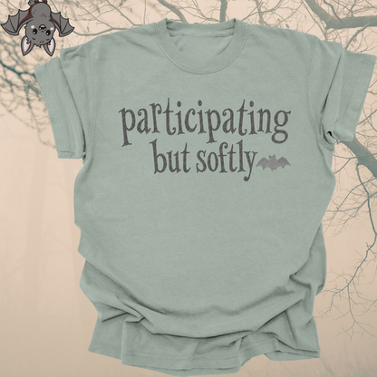 participating but softly.