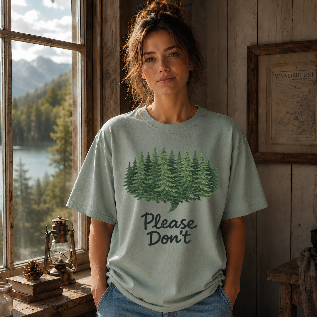 Bay garment-dyed Comfort Colors tee reading "Please Don't", Soft Rebellion