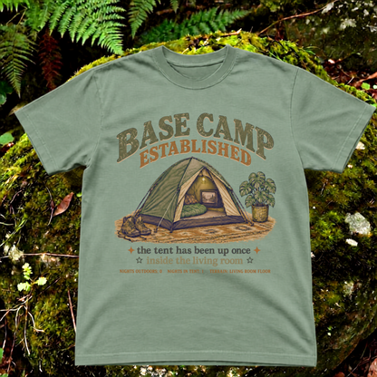 base camp established. the tent has been up once inside the living room.