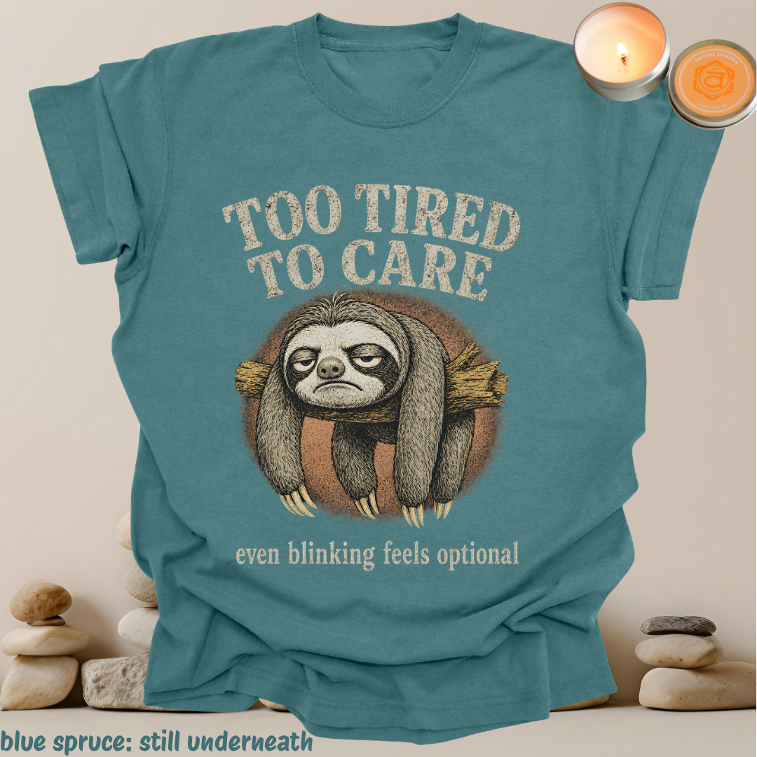 too tired to care. even blinking feels optional.