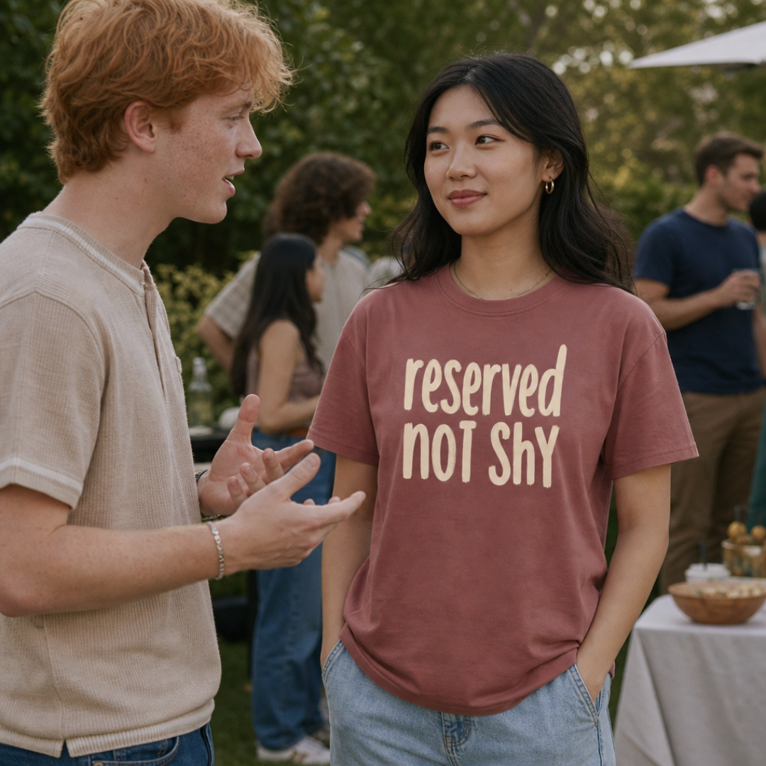 reserved, not shy.