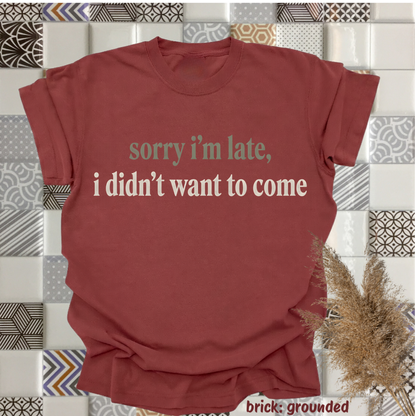 sorry i'm late, i didn't want to come