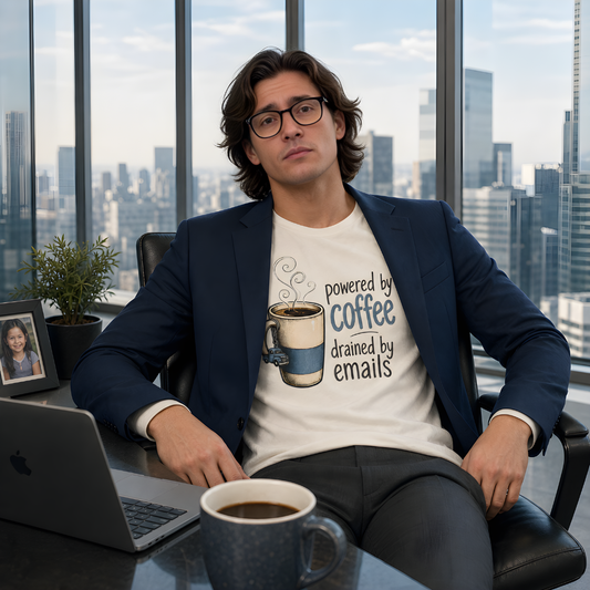 powered by coffee, drained by emails.
