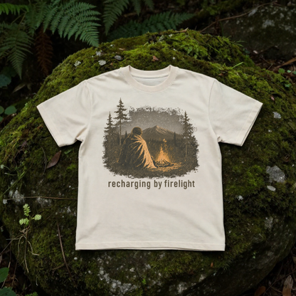 reclining by firelight