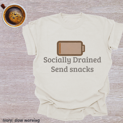 socially drained sends snacks.