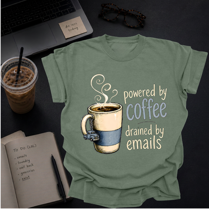 powered by coffee, drained by emails.