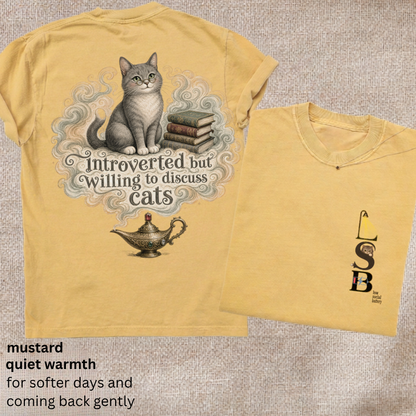 introverted but willing to discuss cats.
