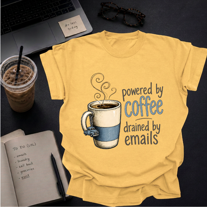 powered by coffee, drained by emails.