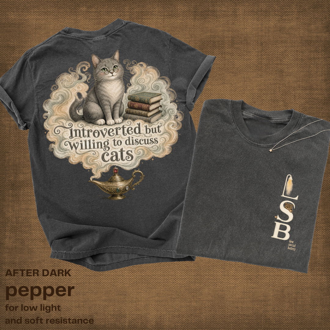 introverted but willing to discuss cats.