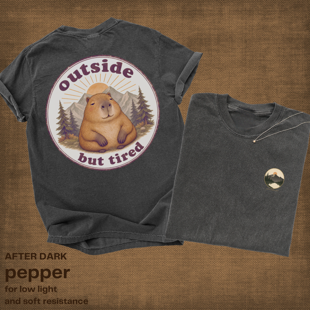 outside but tired capybara.