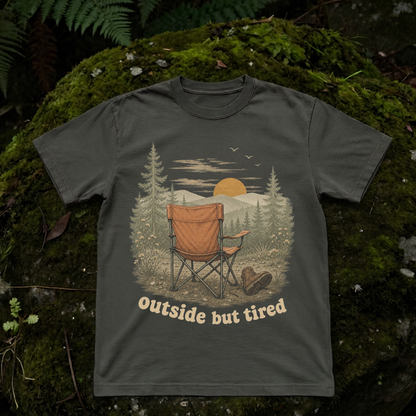 outside but tired.