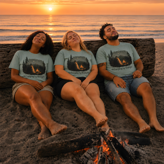 reclining by firelight
