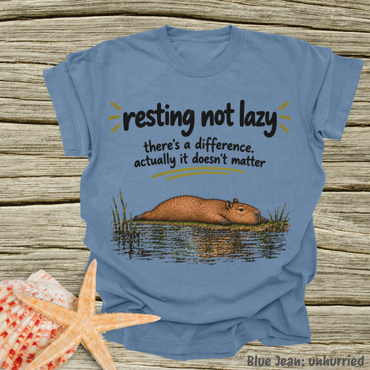 resting, not lazy. there's a difference. actually it doesn't matter.