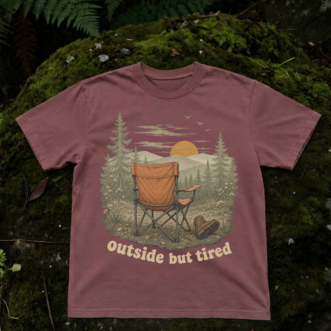outside but tired.