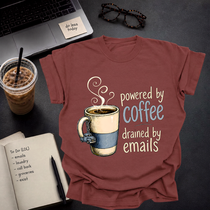 powered by coffee, drained by emails.