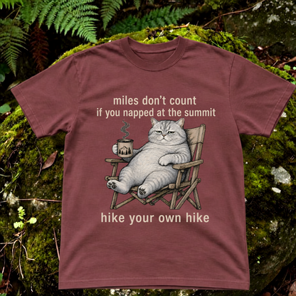miles don't count if you nap at the summit. hike your own hike.
