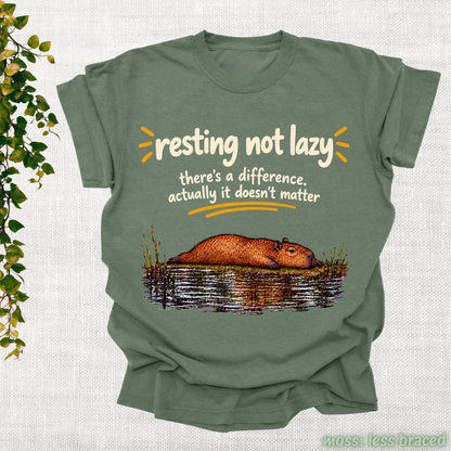 resting, not lazy. there's a difference. actually it doesn't matter.